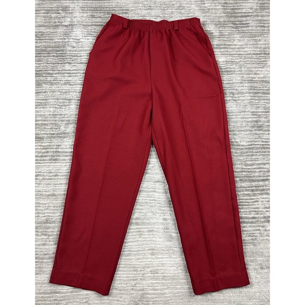Classic Collection Pants Womens 16 Burgundy Pull On Elastic Waist Straight Leg